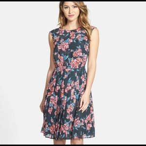 Halogen pleated fit and flare dress